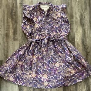 CHUFY myia mini dress in purple and gold size xs